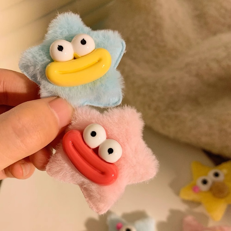 Kẹp Tóc Hình Ngôi Sao Mặt Cười Dễ Thương Vui Nhộn Phong Cách Hàn Quốc