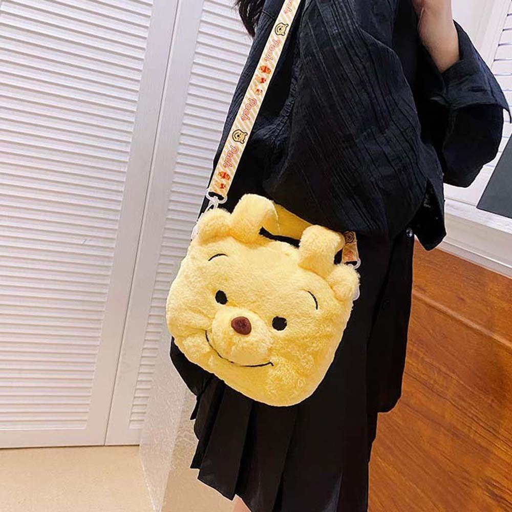 Shanhai Túi Xách Đeo Vai Hình melody / Chuột Mickey / stitch / Gấu cinnamoroll / Hello Kitty Bằng Lông Nhung Có Thể Điều Chỉnh