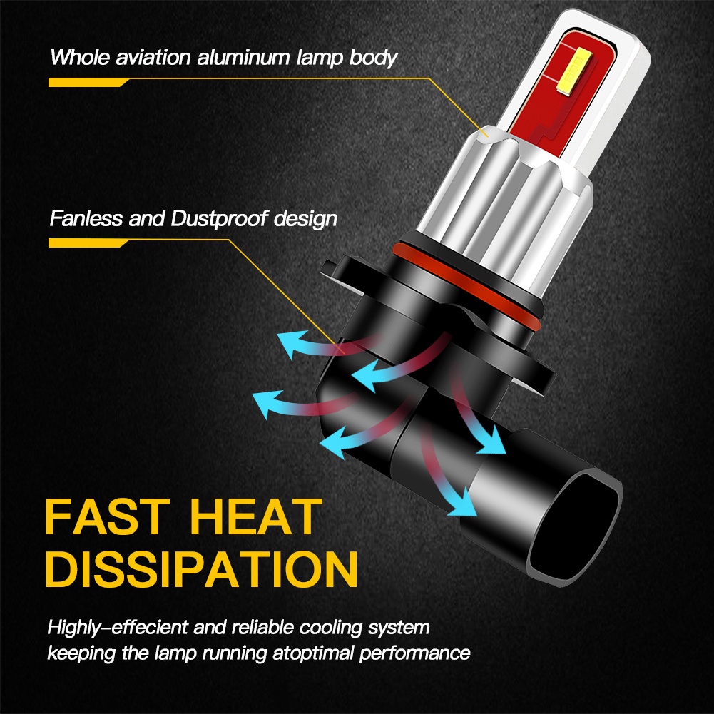 Set 2 Bóng Đèn led h7 h8 h11 h16 jp 9005 hb3 9006 hb4 p13w 12v 24v Ánh Sáng Trắng / Vàng Chuyên Dụng Cho Xe Hơi
