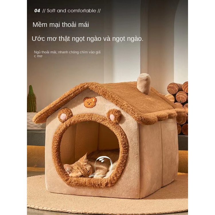 Kennel Giường Ngủ Bốn Mùa Ấm Áp Cho Mèo