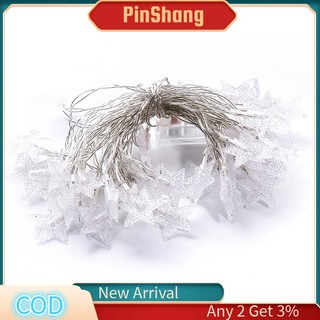 Pinshang dây đèn led 3m 20 bóng hình ngôi sao trang trí tiệc cưới / giáng sinh