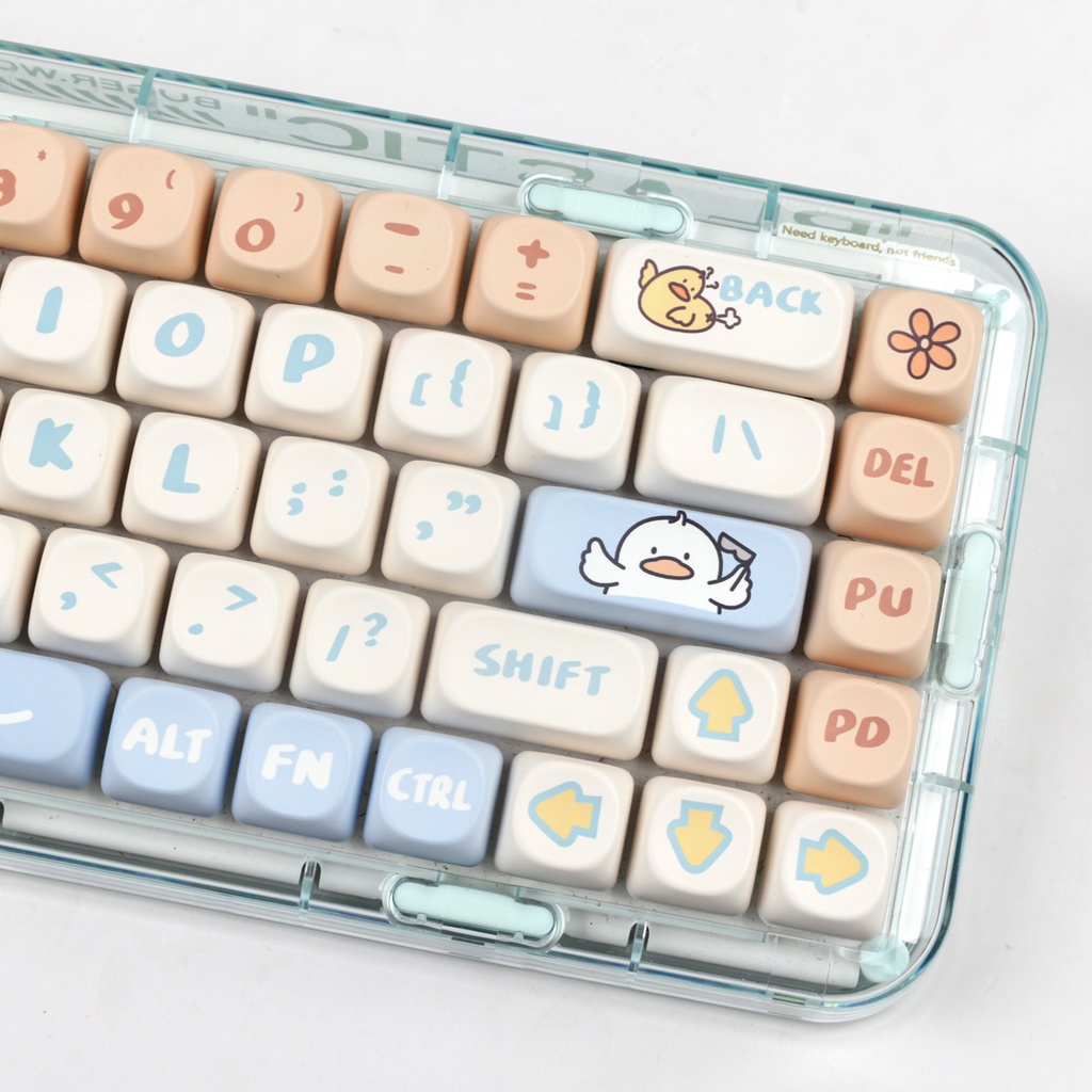 Boring Duck Keycaps MOA Profile Hoạt Hình Dễ Thương PBT Nhuộm Phụ Bàn Phím Cơ Keycap