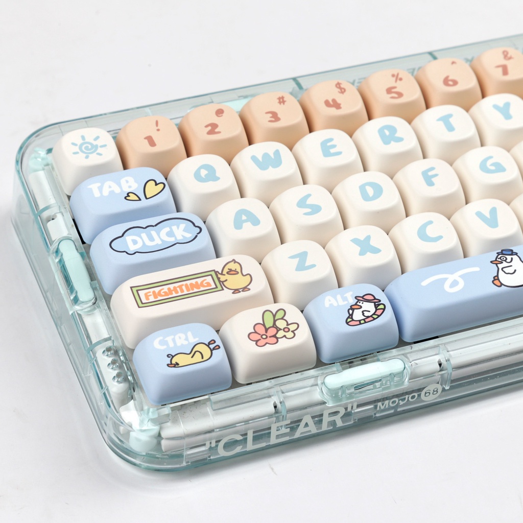 Boring Duck Keycaps MOA Profile Hoạt Hình Dễ Thương PBT Nhuộm Phụ Bàn Phím Cơ Keycap