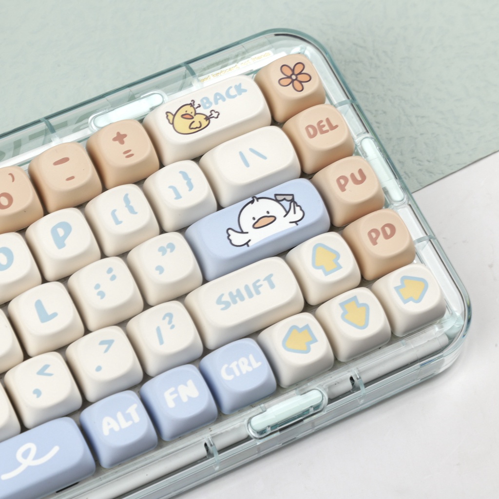 Boring Duck Keycaps MOA Profile Hoạt Hình Dễ Thương PBT Nhuộm Phụ Bàn Phím Cơ Keycap