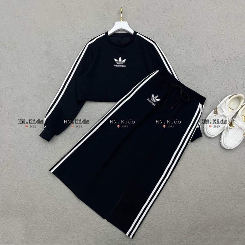 Set áo dài tay kèm chân váy dài cho bé gái 10-30kg