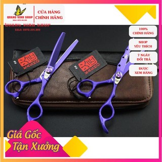 Bộ kéo cắt tóc Kasho HA 03 tím 6in (kéo tay phải)