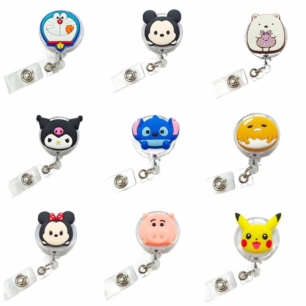 Mxmio Kẹp Giữ Thẻ Có Thể Rút Lại Họa Tiết Hoạt Hình anime kawaii Dễ Thương Dễ Sử Dụng Cho Nhân Vật Y Tá / Văn Phòng