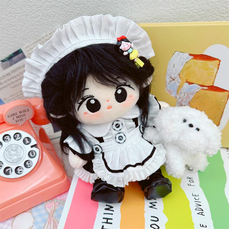 Búp Bê Mặc Váy Hầu Gái Nút Áo Điện Từ 20cm Dễ Thương