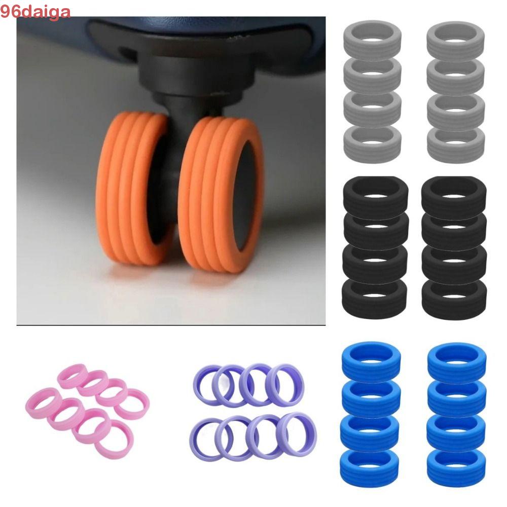 Daiga Set 8 Vỏ Bọc Bánh Xe Vali Giảm Tiếng Ồn Chống Mài Mòn Nhiều Màu Sắc