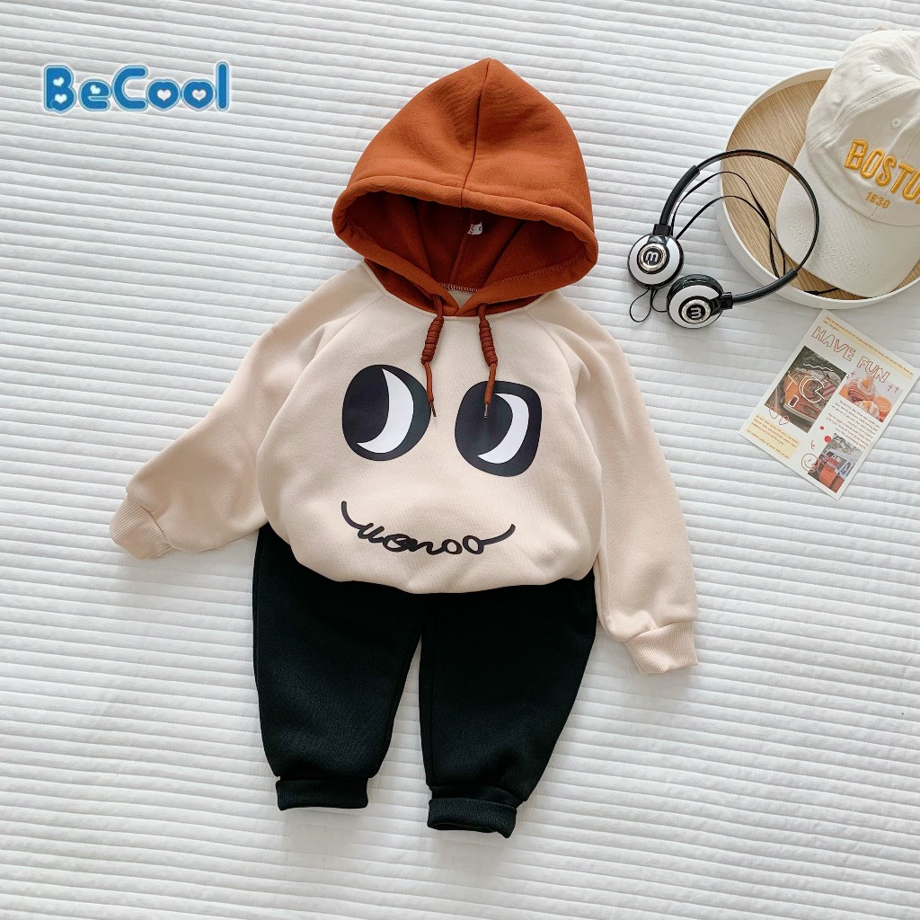 Bộ Nỉ Bông In Hình Mắt BAOBAOKIDS , Bộ Nỉ In Hình Mắt Ngộ Nghĩ Cho Bé Từ 8- 27kg