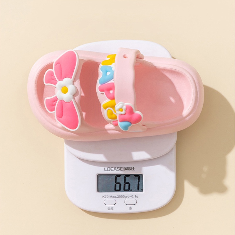 Suge Dép sandal Đi Trong Nhà Bằng eva Chống Trượt Đính Nơ Họa Tiết Hoạt Hình Dễ Thương Cho Bé Gái