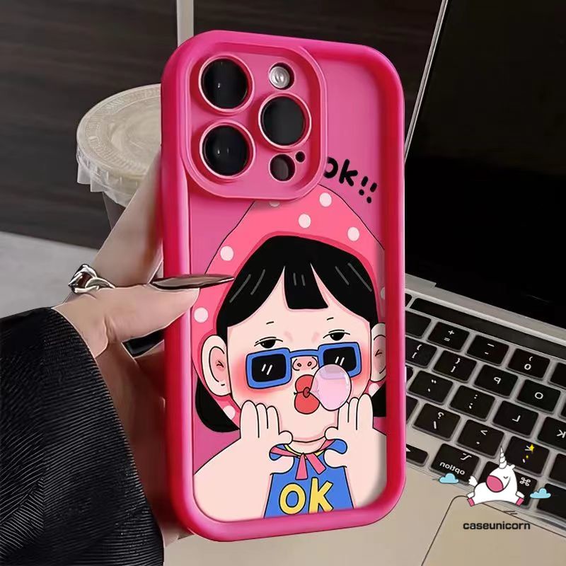 Hoạt Hình Ốp Điện Thoại silicon Mềm Hình Cô Gái Mắt Thiên Thần Cho iphone 7plus 11 15 14 13 12 pro max 15 7 6 8 6s plus x xr xs max se 2020