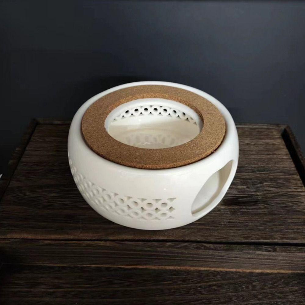 Đế Hâm Nóng Ấm Trà topabc1 Bằng Sứ Trắng 5.9 * 5.9 * 2.36 inch