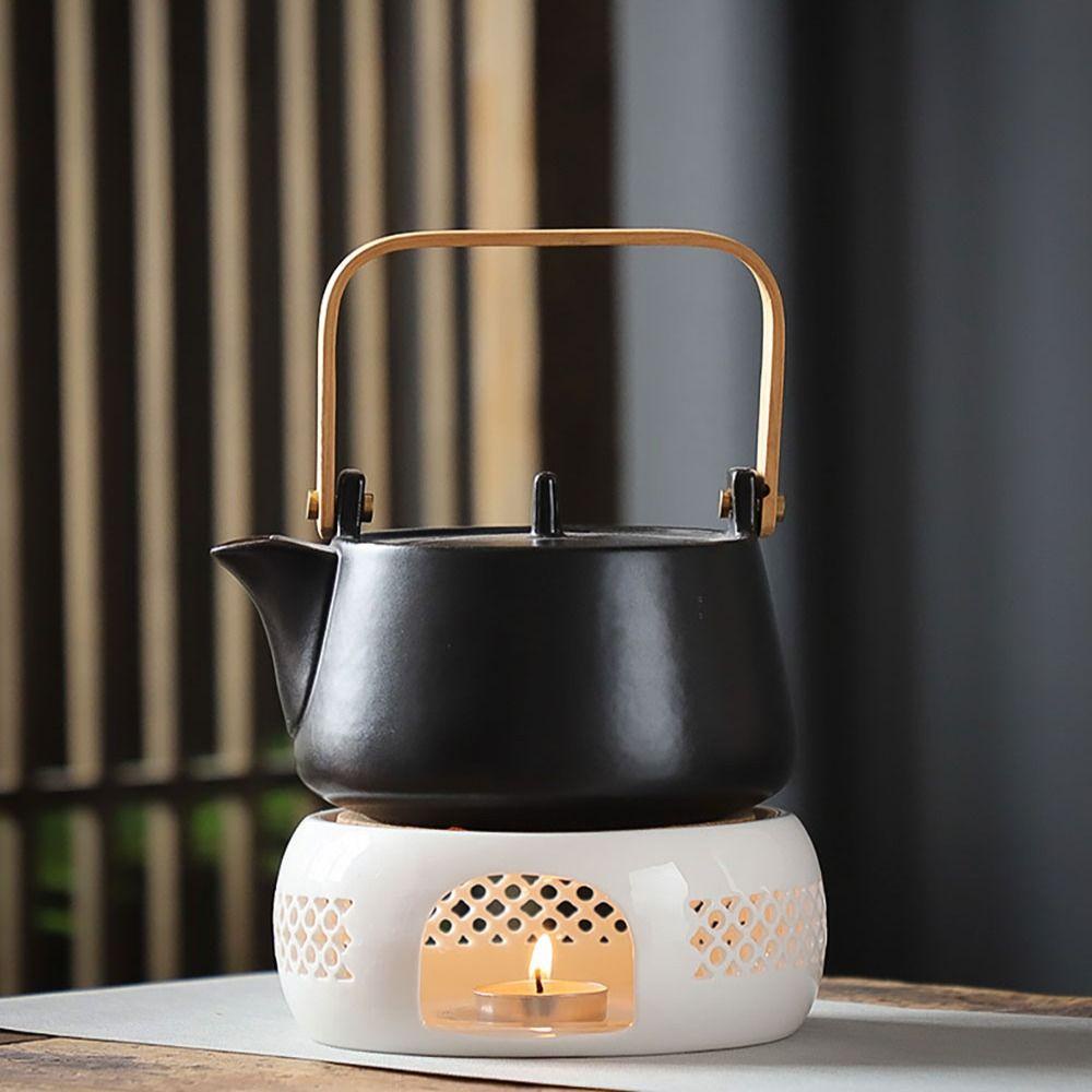 Đế Hâm Nóng Ấm Trà topabc1 Bằng Sứ Trắng 5.9 * 5.9 * 2.36 inch
