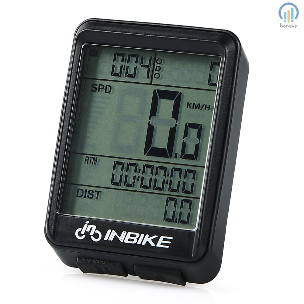 INBIKE Bike Speedometer Wireless Bicycle Computer Rainproof LCD Display Odometer Temperature Tracker