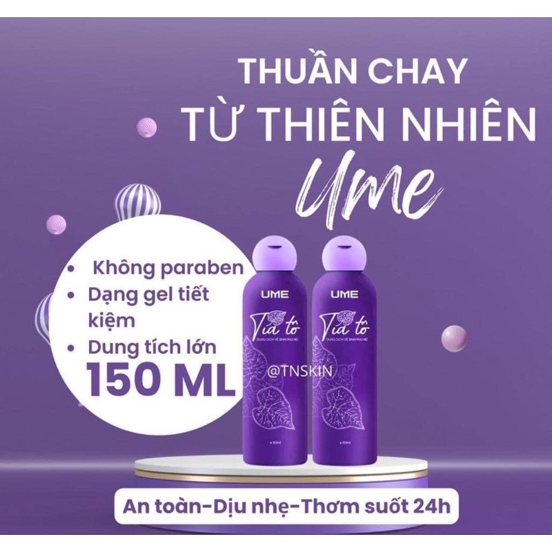 Dung Dịch Vệ Sinh Phụ Nữ Tía Tô UME- NANO BẠC 150ml.