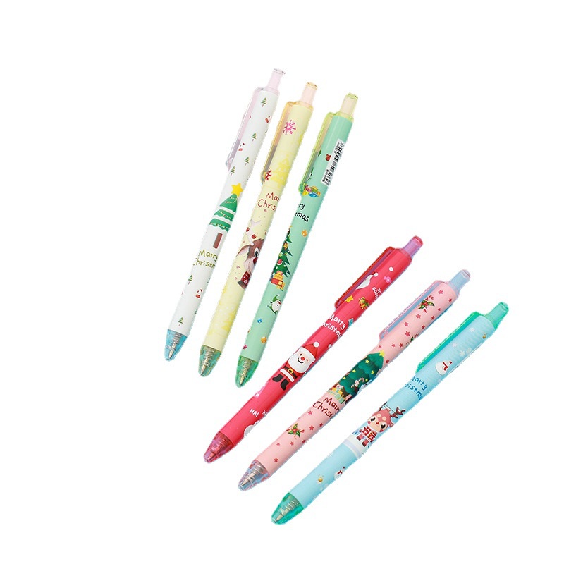 Giáng Sinh Báo Chí Bút Gel Sáng Tạo Hoạt Hình Sinh Viên Văn Phòng Phẩm Đen Báo Chí Bút Bi Chữ Ký Bút Đóng Hộp Sơn Nước Bút