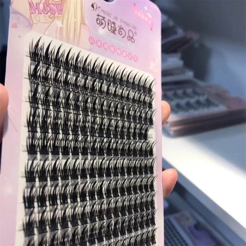 MengJieShangPin 10 Hàng Lông Mi Giả Cong Dày Tự Nhiên Có Keo Dán Tái Sử Dụng Nhiều Lần