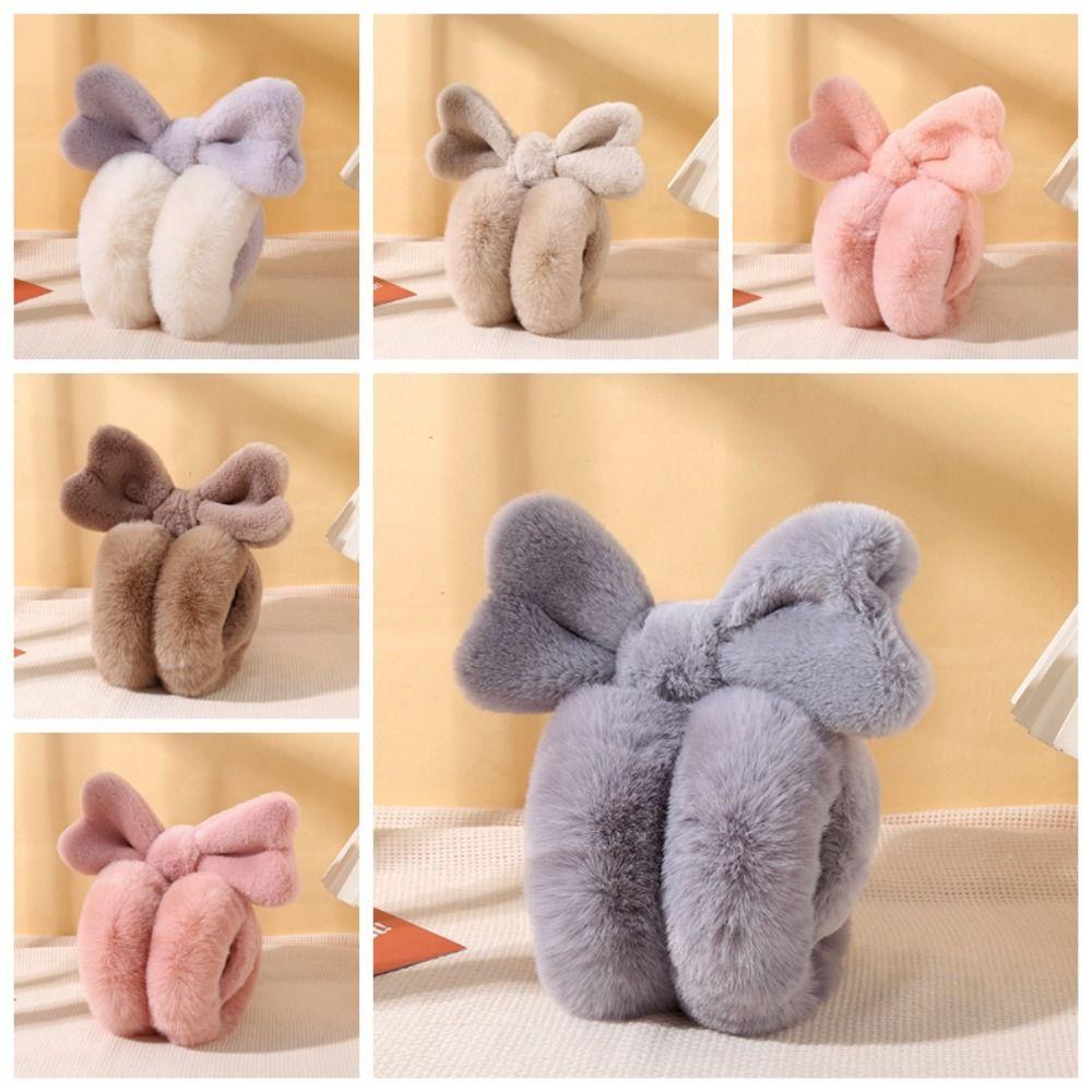 Skjk Chụp Tai Giữ Ấm Mùa Đông Chống Gió Bằng Vải Bông Đính Nơ Có Thể Gập Lại Bảo Vệ Tai Khi Lái Xe