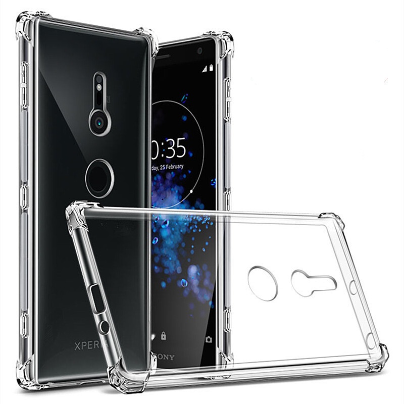 Dành Cho Sony Xperia XZ2 H8266 H8216 H8296 H8276 Ốp điện thoại Silicon Lỏng Trong Suốt Linh Hoạt Chố