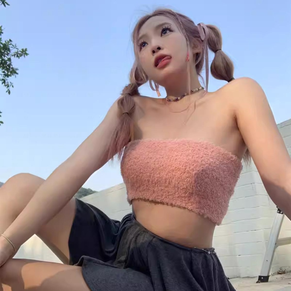 Áo ống vải lông DaaLaa Store dáng ôm phong cách quyến rũ A5934