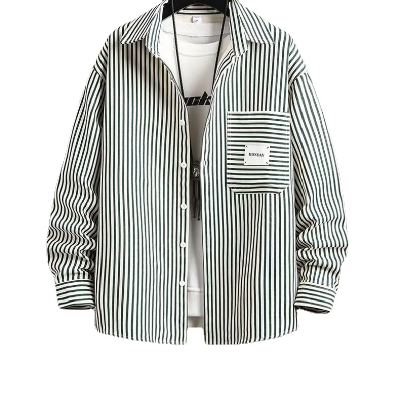 Áo Sơ Mi Nam Dài Tay Sọc Dọc Thời Trang Nhật Bản