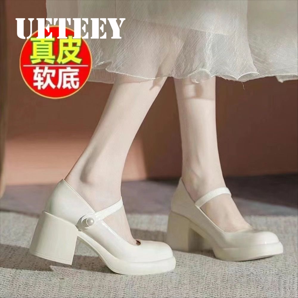 UETEEY  giày búp bê Mary Jane Lolita Đế da mềm đế êm thời trang Nhẹ nhàng Thể thao Tự tin Phù hợp Nhẹ FLF23B0KH4 46Z231112