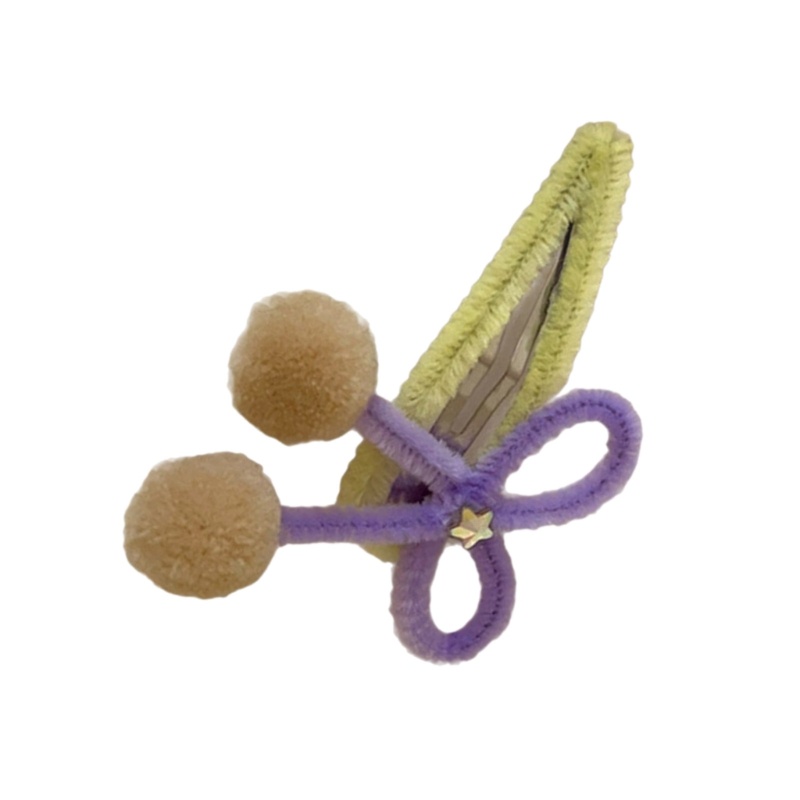 Kẹp Tóc Nơ Phủ Lông Nhung Dễ Thương Xinh Xắn Dành Cho Nữ