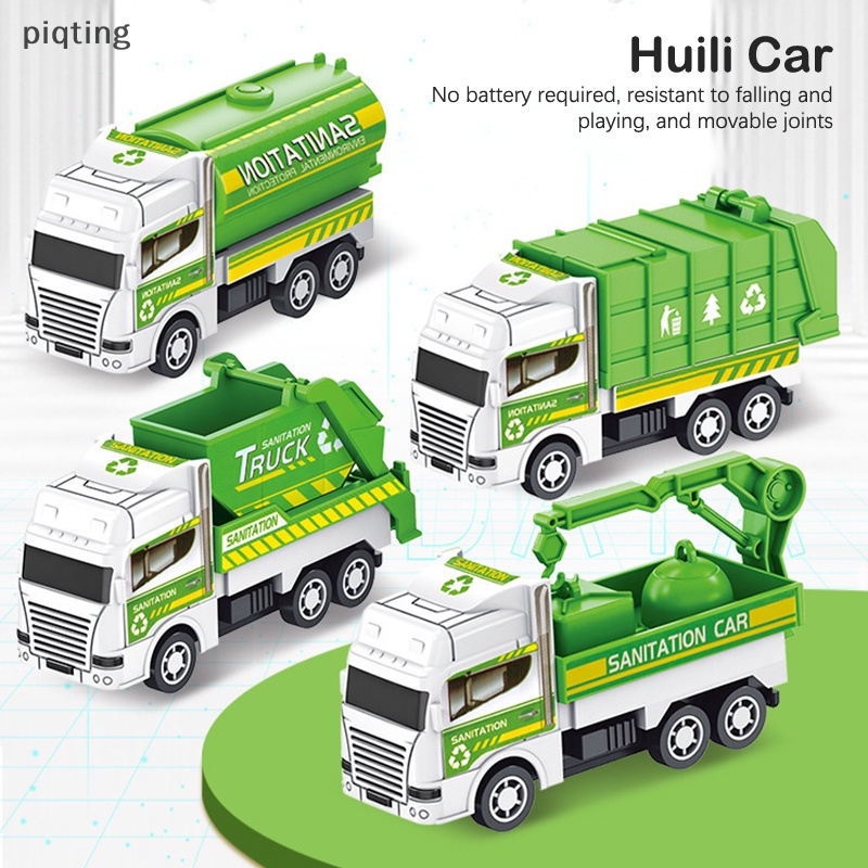 Piqt Đồ Chơi Mô Hình Xe Cứu Hỏa Động Cơ Lưng Kéo Cho Bé Trai