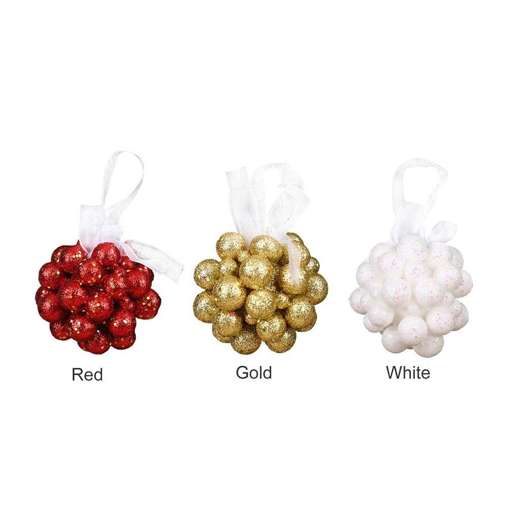 Subei Set 5 Trái Châu Bằng Nhựa Rộng 6cm Dùng Trang Trí Cây Thông Giáng Sinh