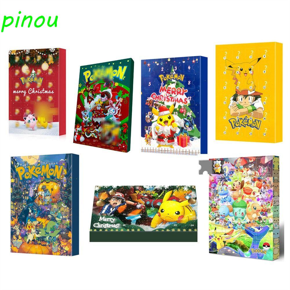 Pinou Lịch Để Bàn Làm Quà Giáng Sinh Bằng pvc Hình pikachu anime poke-mon Cho Bé