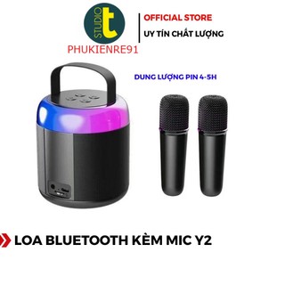 Loa Bluetooth Kèm Mic Karaoke Y2 - Pin Trâu - Bắt Tiếng Cực Tốt - Bass Đầm