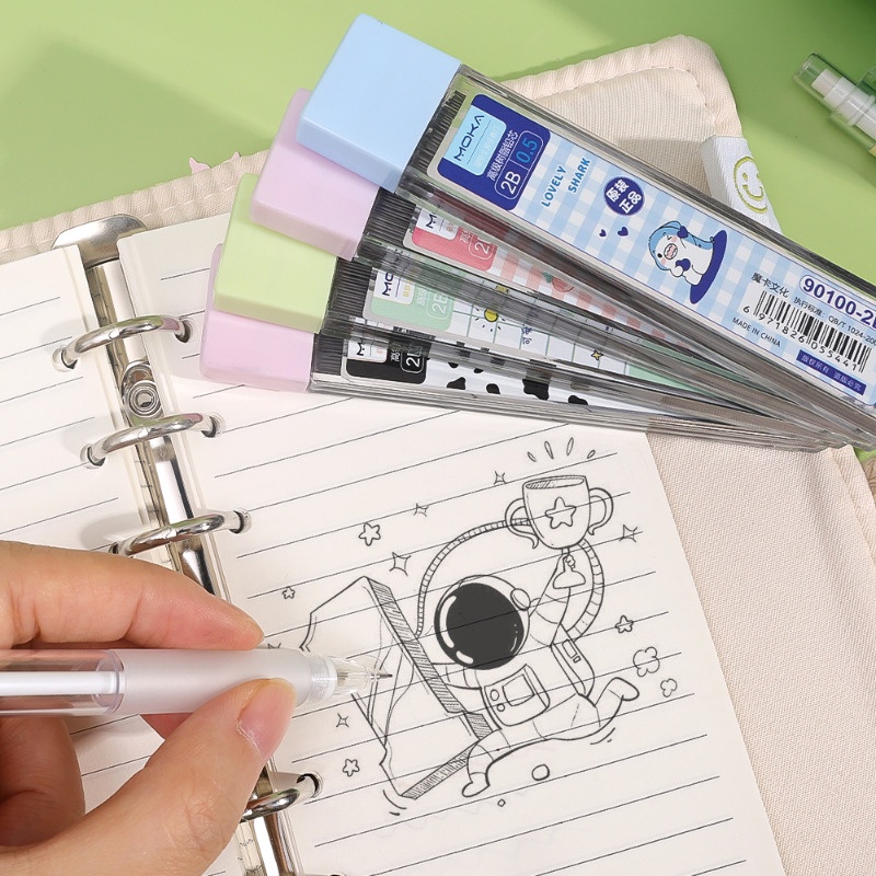 Set 100 Ruột Bút Chì / Ruột Bút Chì Tự Động 0.5mm Họa Tiết Hoạt Hình Có Thể Xóa Được