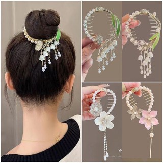 Kẹp Tóc Đính Hạt Ngọc Trai Tua Rua Cho Nữ