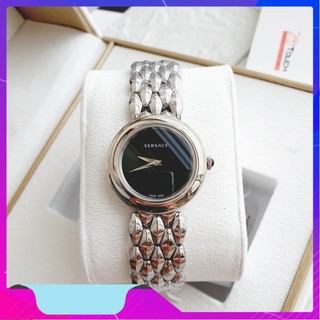 Đồng hồ nữ chính hãng versace vebn00618 v-flare silver tone & black dial watch - máy pin thụy sĩ - kính sapphire new