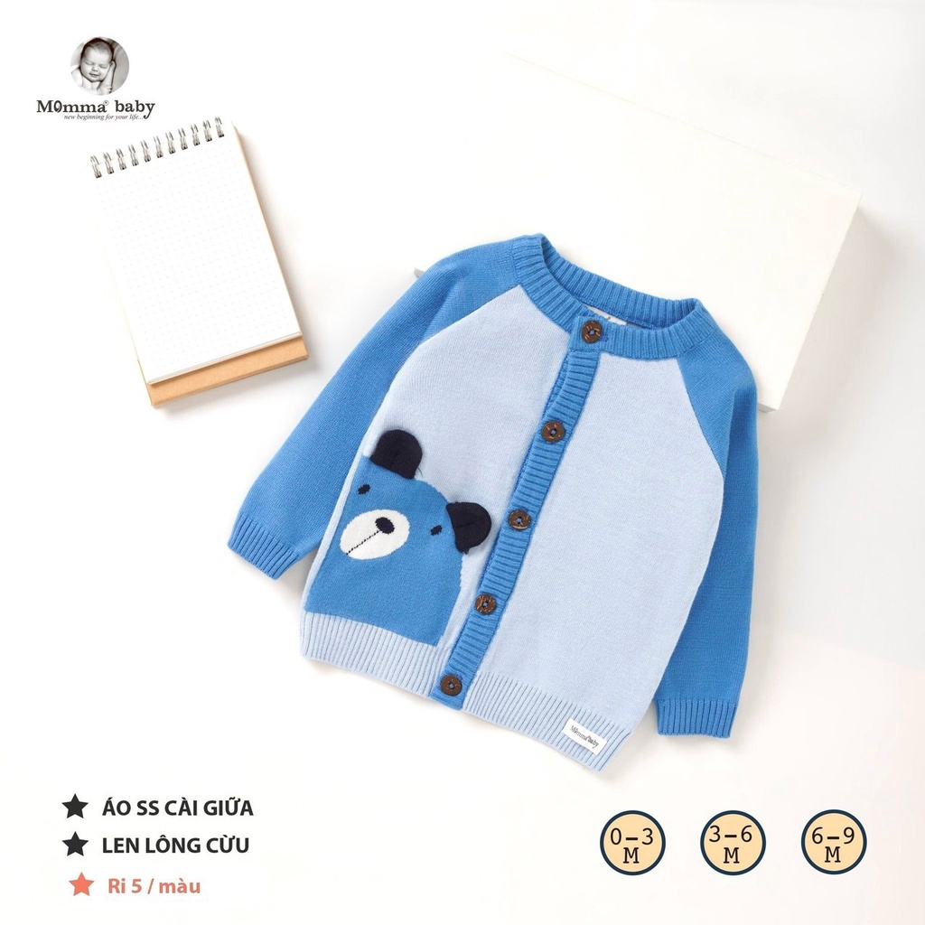 MOMMA Áo len sơ sinh mềm mại cho bé 0-8kg