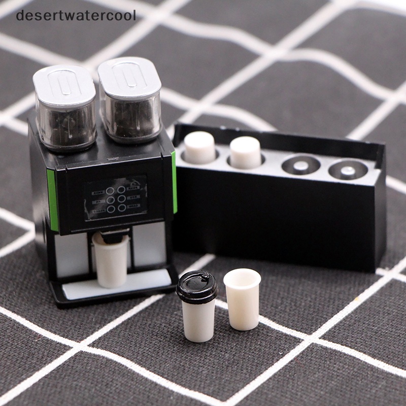 1 Bộ Mô Hình Máy Pha Cà Phê mini Dùng Trang Trí Nhà Búp Bê