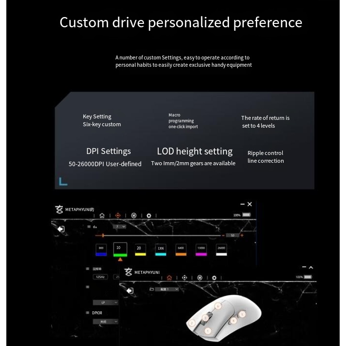 Chuột Chơi game metapanda01 Không Dây / bluetooth / 2.4g