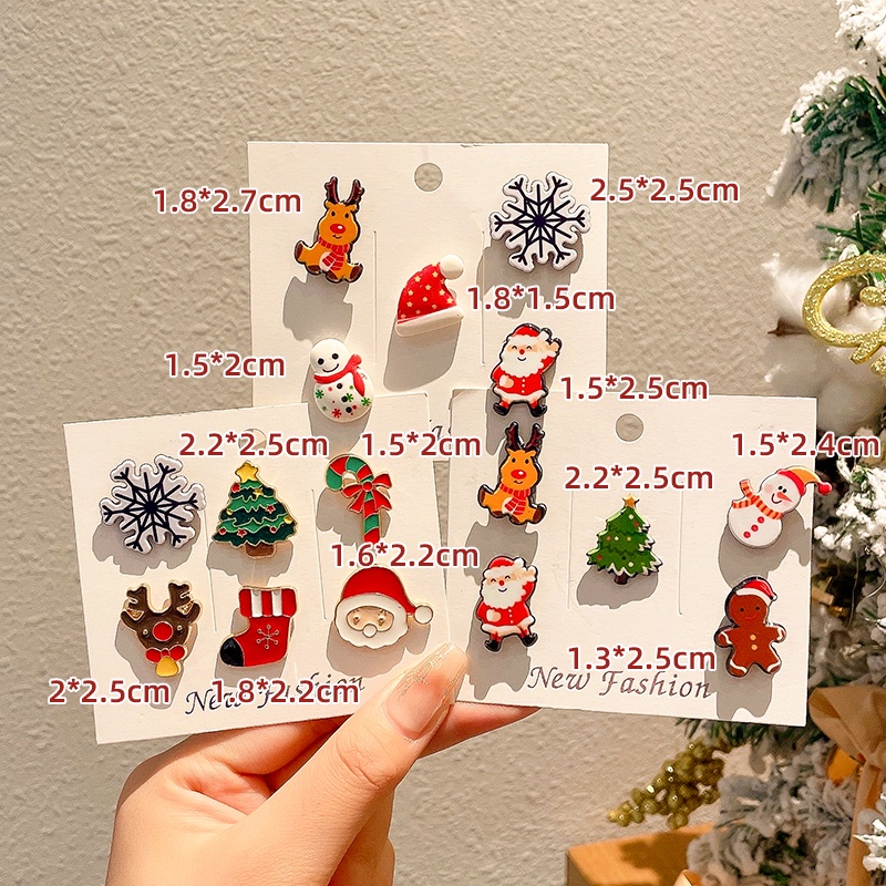 Bộ 2 Ghim Cài Áo Kim Loại Hình Ông Già Noel Hoạt Hình Dễ Thương
