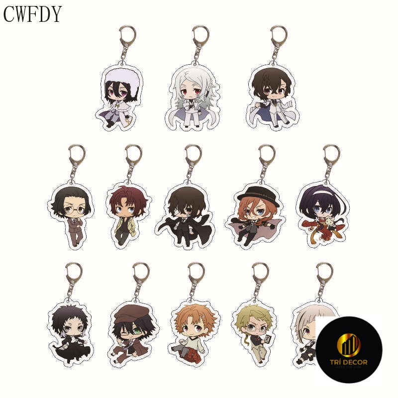 Móc khoá Bungou Stray Dogs Keychain Dazai Osamu Edogawa Ranpo Akutagawa Ryunosuke Nakajima Atsushi Nakahara Chuya
