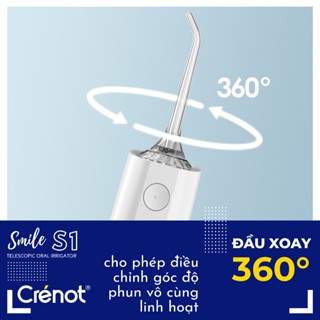 Tăm Nước Cầm Tay UNIQ x CRENOT Smile S1 Máy Vệ Sinh Răng Miệng Gia Đình Xịt Rửa Làm Sạch Kẽ Niềng 300ML