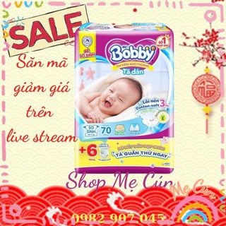 Tã dán Sơ sinh Bobby XS70+6, S54