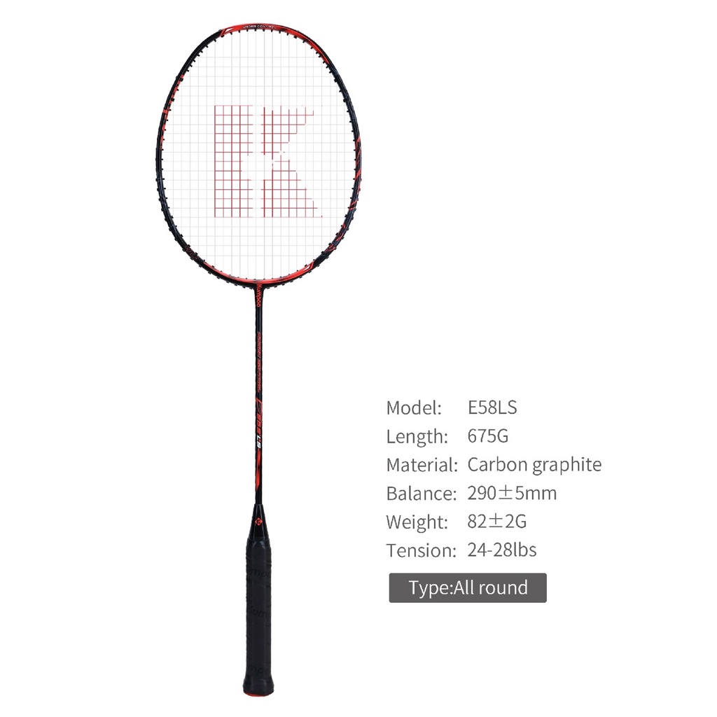 Vợt Cầu Lông Kumpoo E58LS Chính hãng, Tặng dây căng vợt bảo hành 6 tháng