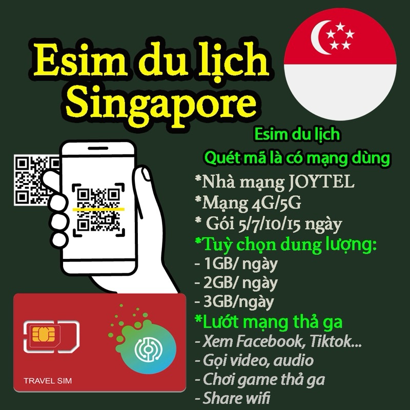 -𝐌𝐨𝐨𝐌𝐨𝐨- Sim du lịch Singapore. Chỉ bán esim du lịch Singapore. Đa dạng gói cước