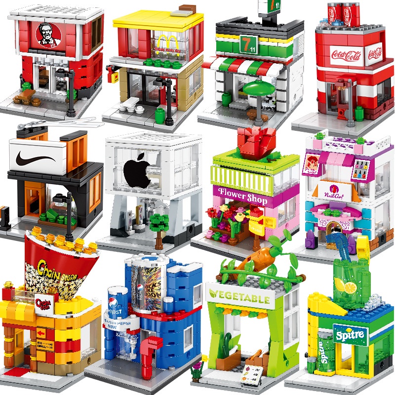 Senbao Bộ Đồ Chơi Lắp Ráp Mô Hình Nhà Cửa Hàng lego mini Thông Minh Cho Bé