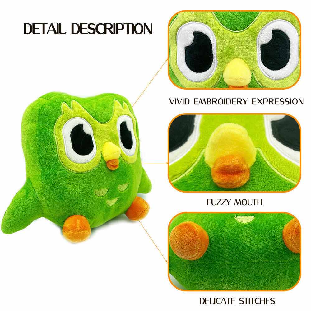 20cm Duolingo Plushie Duo 10 Year Anniversary Green Owl Gift For Kids Doll Plush Toy