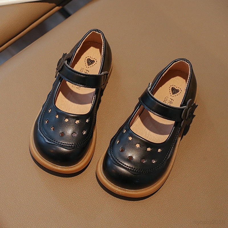 Giày Da Đế Mềm Chống Trượt Cho Bé Gái