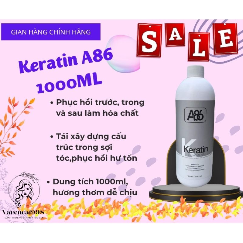 Keratin A86 Italy phục hồi tóc hư tổn, tóc nhũn chai 1000ml