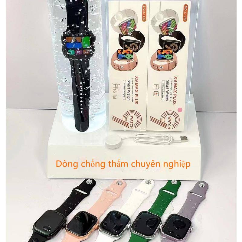 Đồng hồ thông minh siêu chống thấm nước Bluetooth Talk Watch X9 MAX PLUS Đồng hồ thông minh chống thấm nước thật NFC sạc không dây