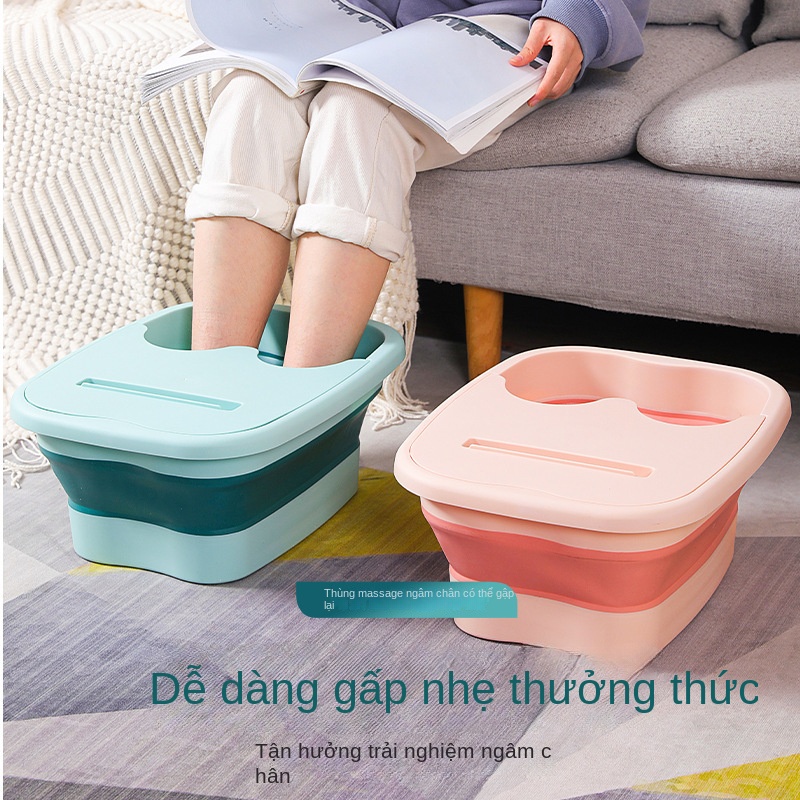 Xô ngâm chân gấp xô di động lưu trữ hộ gia đình massage sức khỏe footbath trên bắp chân có nắp cách nhiệt chậu rửa chân
